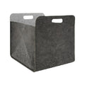 Stylish Gray Fabric Storage Bin with Handles - Organizer Box for Home and Office